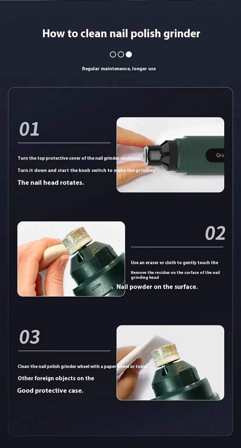LED Pet Nail Grinder Painless Nail Care for Dogs & Cats