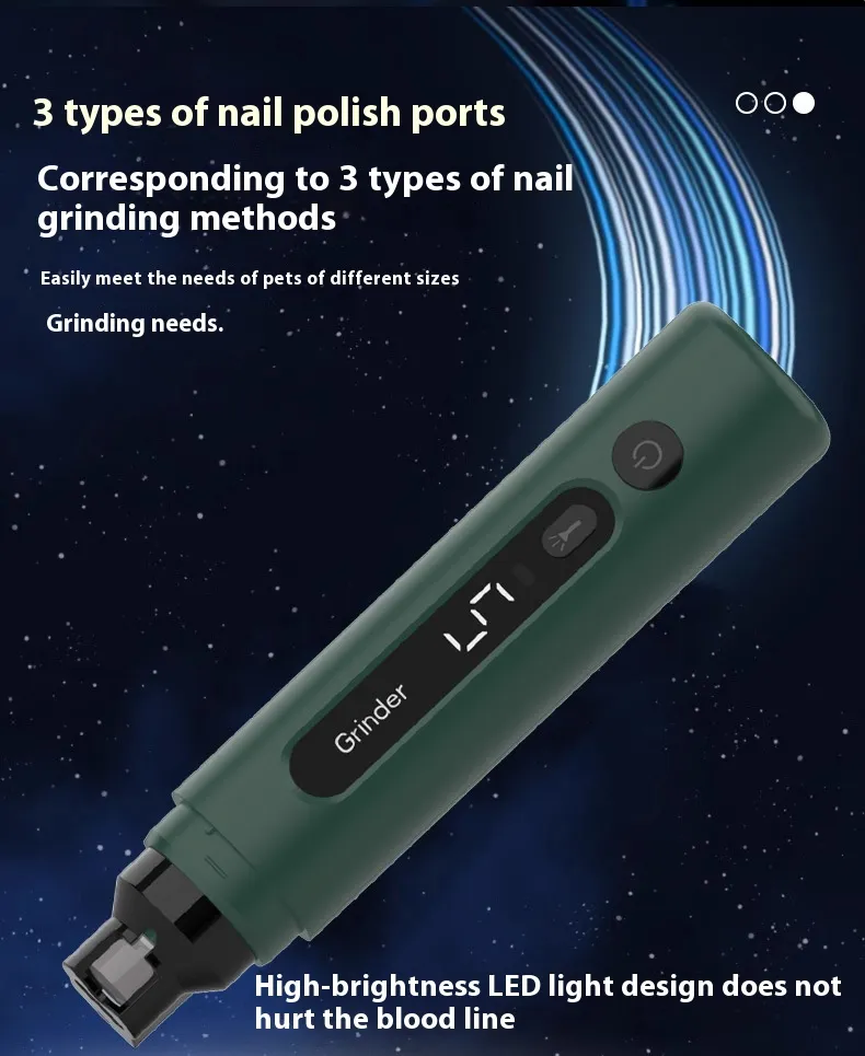 LED Pet Nail Grinder Painless Nail Care for Dogs & Cats